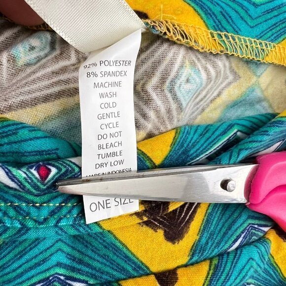 LuLaRoe Leggings One Size NEW Aqua and Yellow - Picture 2 of 4